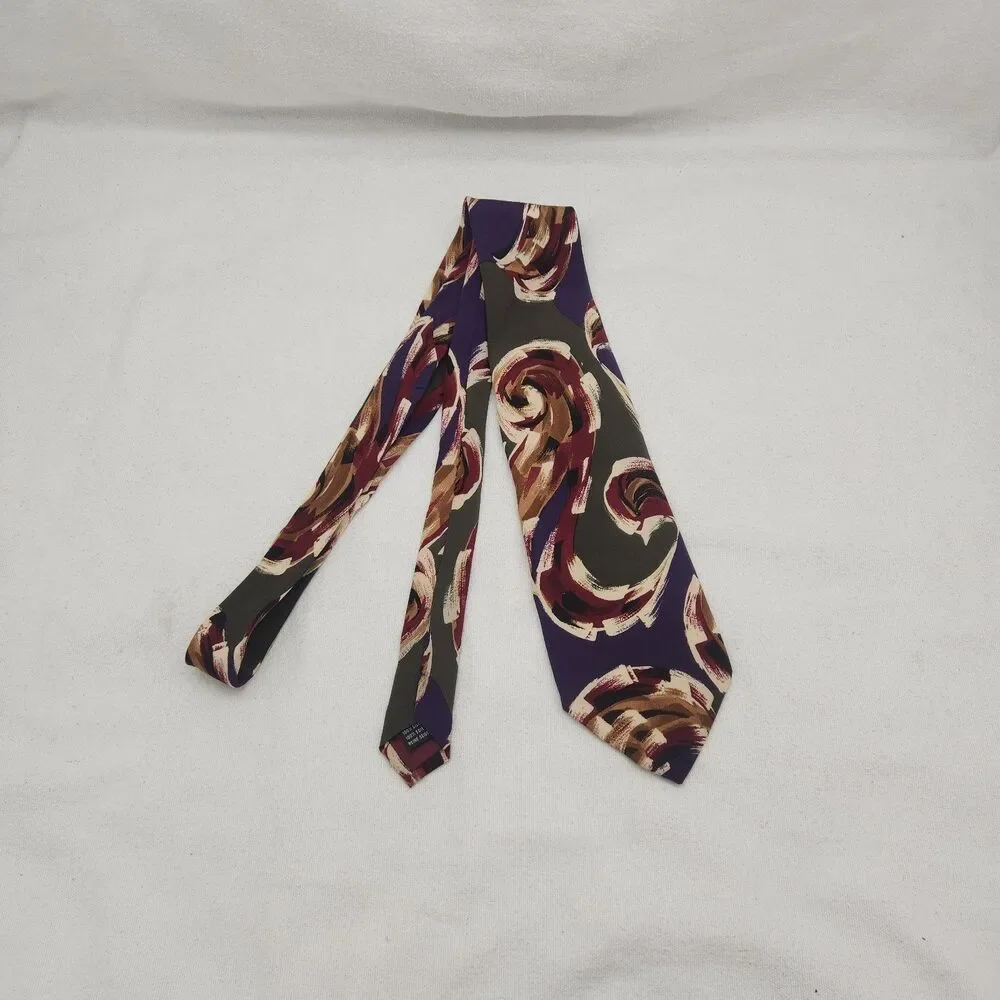 Tie Lord & Taylor Metropolitan Men's 100% Silk Italy Abstract Pattern VTG 80's